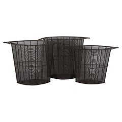 3 Vintage Interlude Home Heavy Wire Nesting Waste Baskets Trash Cans