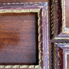 3 Vintage Italian Hand-Painted Red & Gilt Picture Frames - Iris Apfel Collection