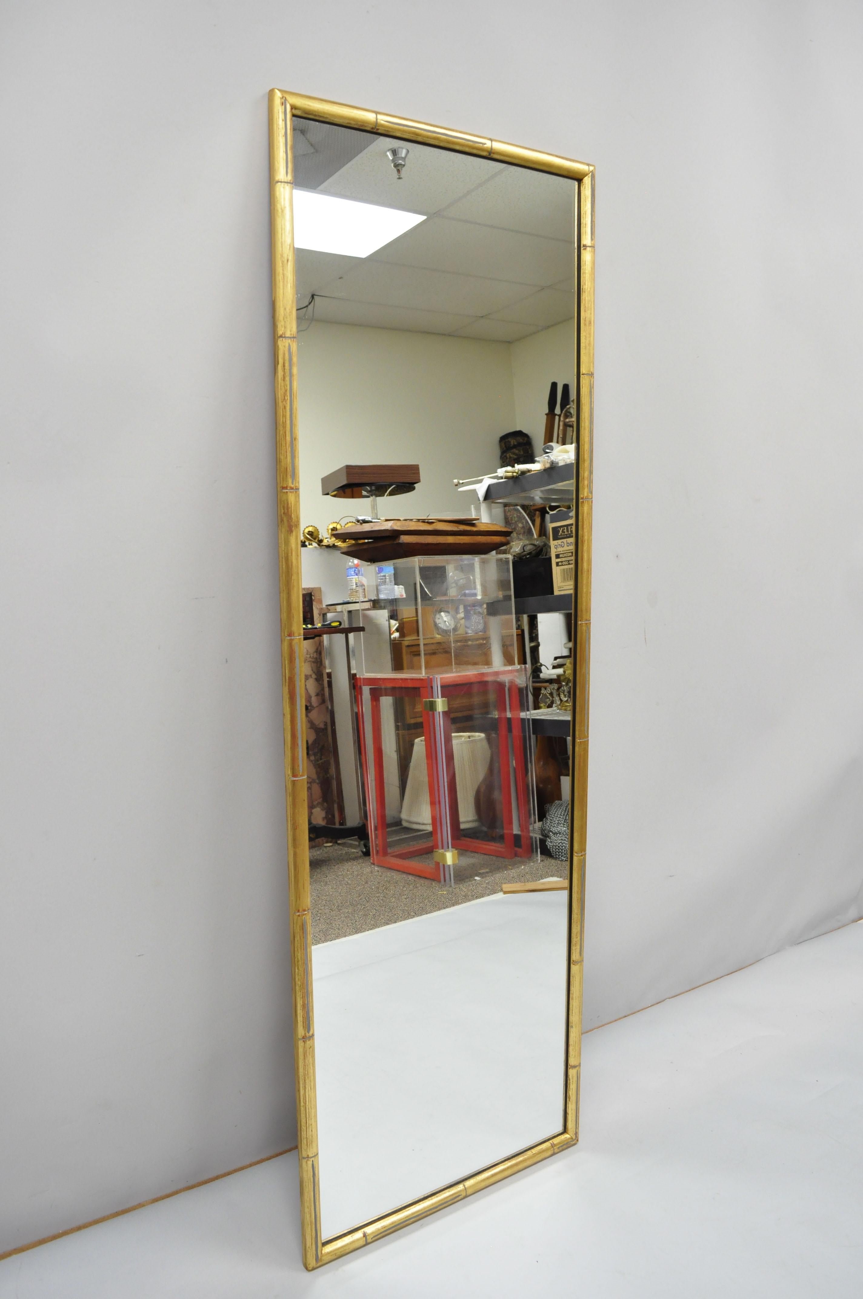 3 Vintage Italian Hollywood Regency Faux Bamboo Wood Frame Gold Wall Mirrors 6