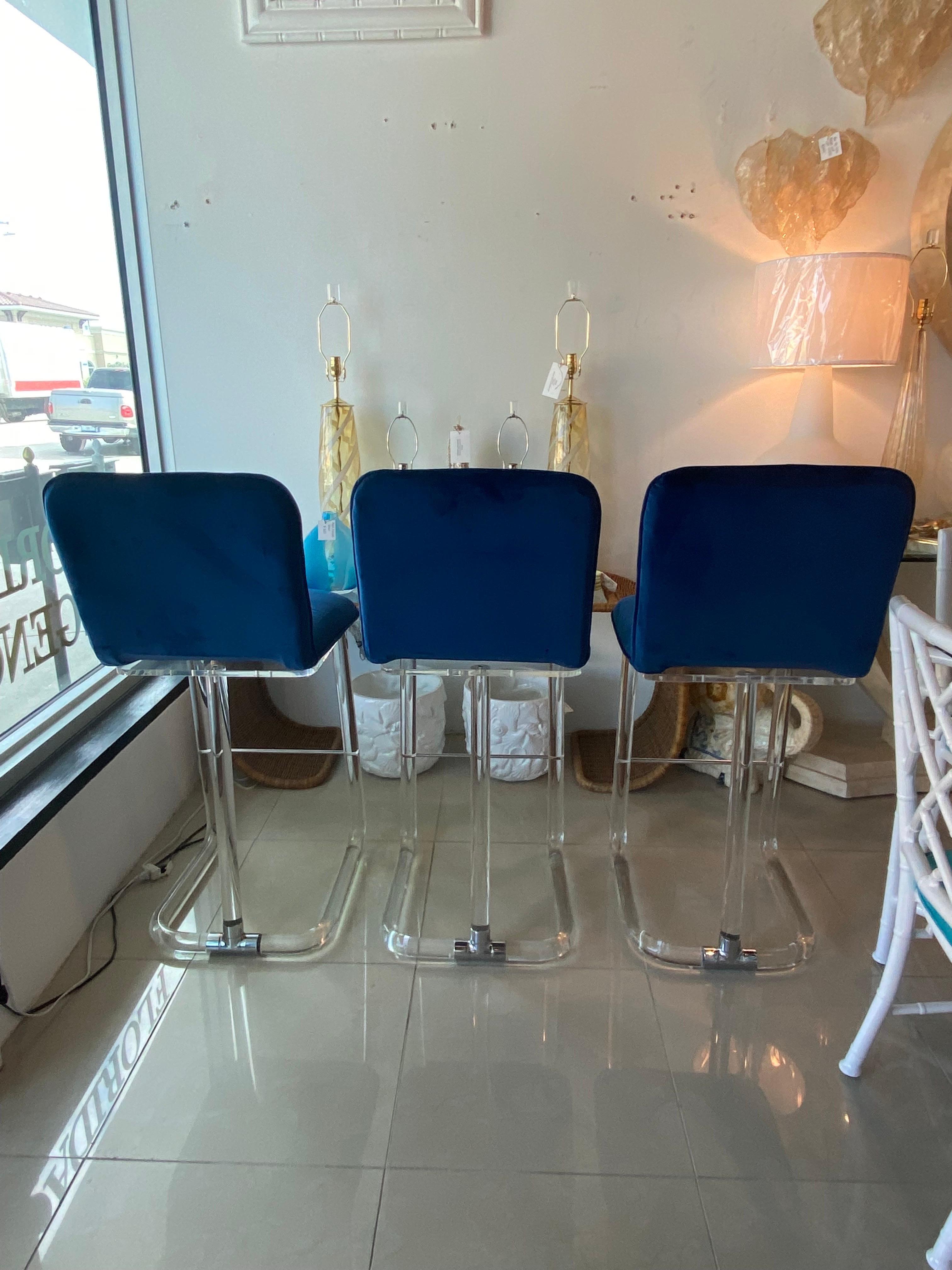 blue acrylic bar stools