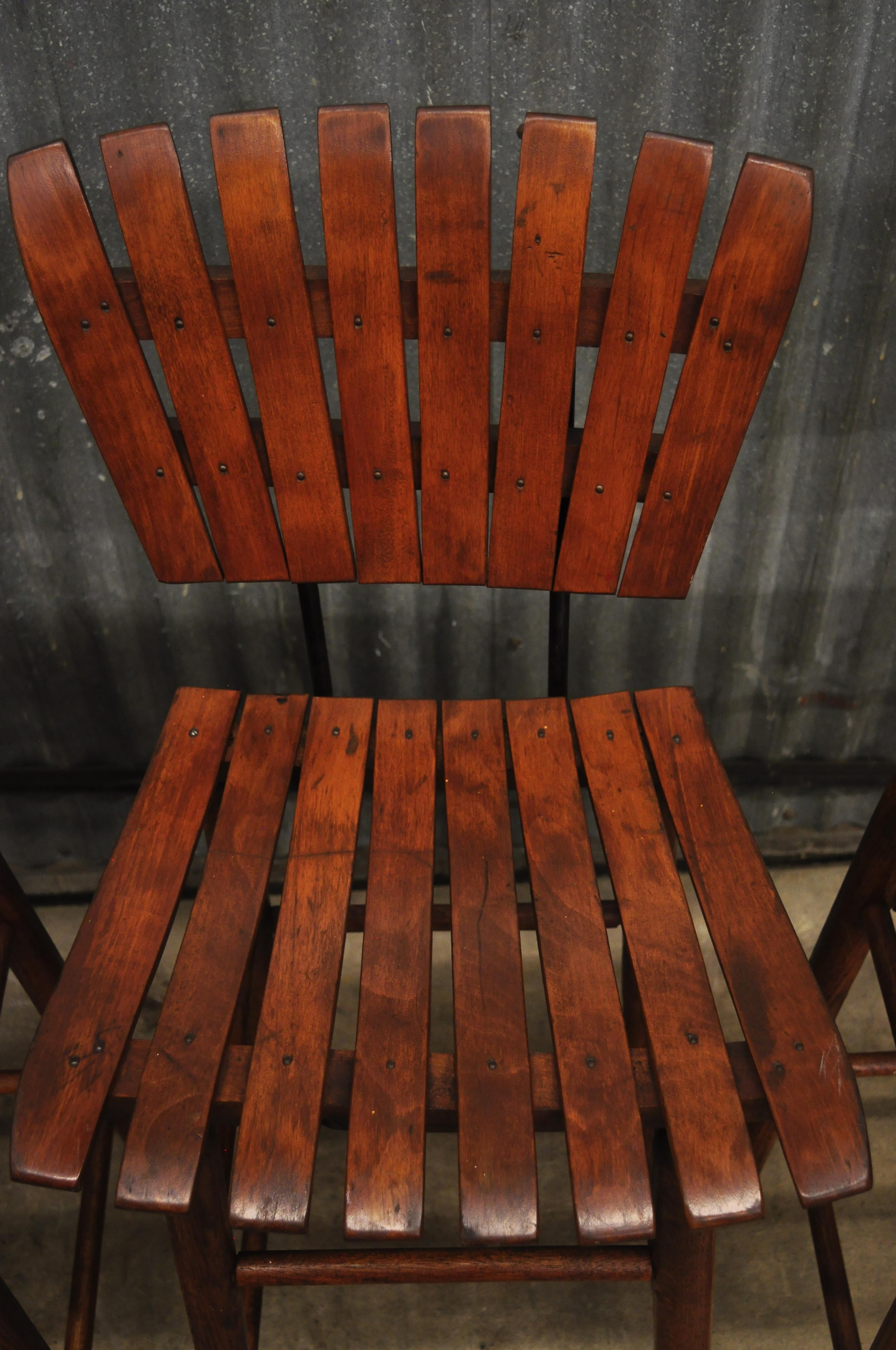 vintage wooden bar stools with backs