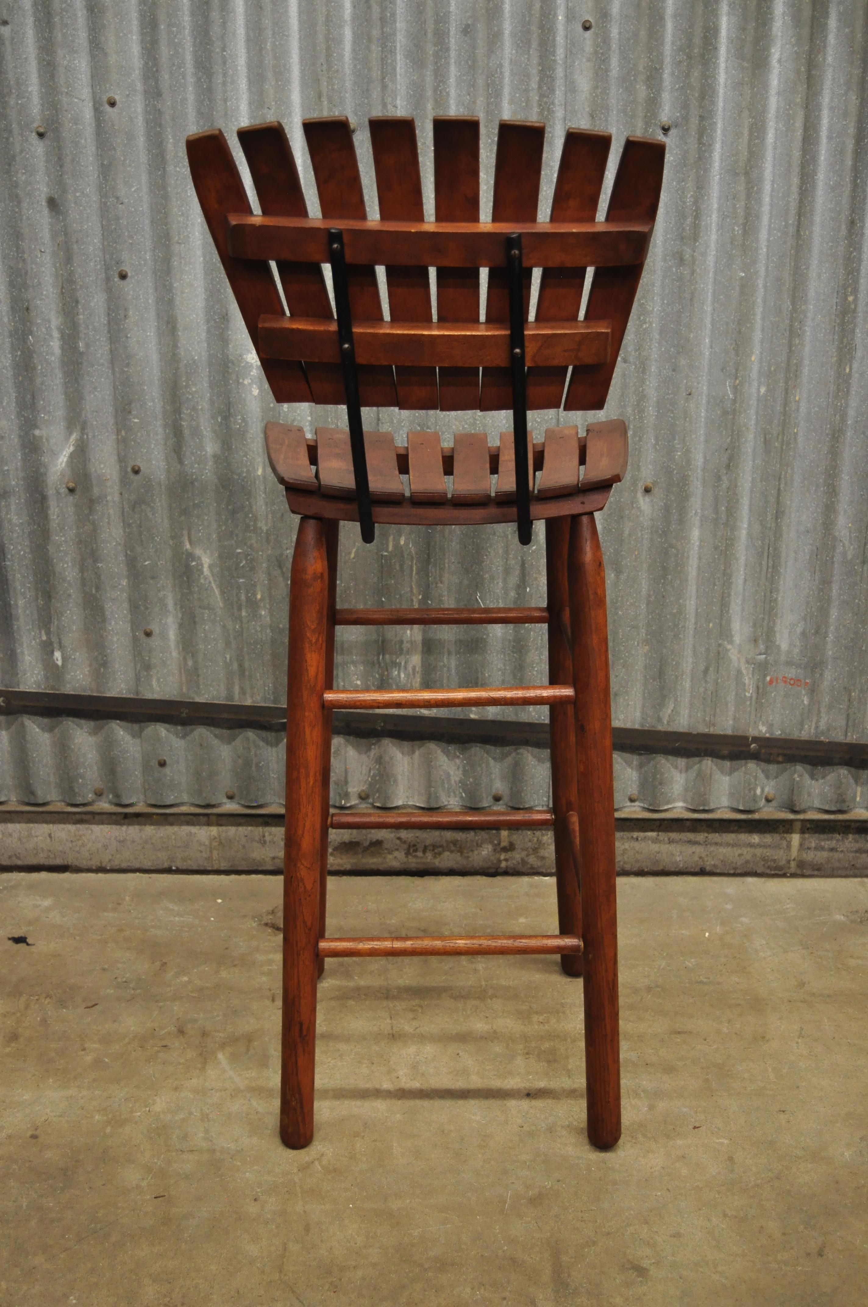 3 Vintage MidCentury Modern Arthur Umanoff Wood Slatted Wooden Bar — free download