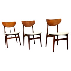3 Vintage Mid Century Modern Virtue Brothers of California Teak Dining Chairs