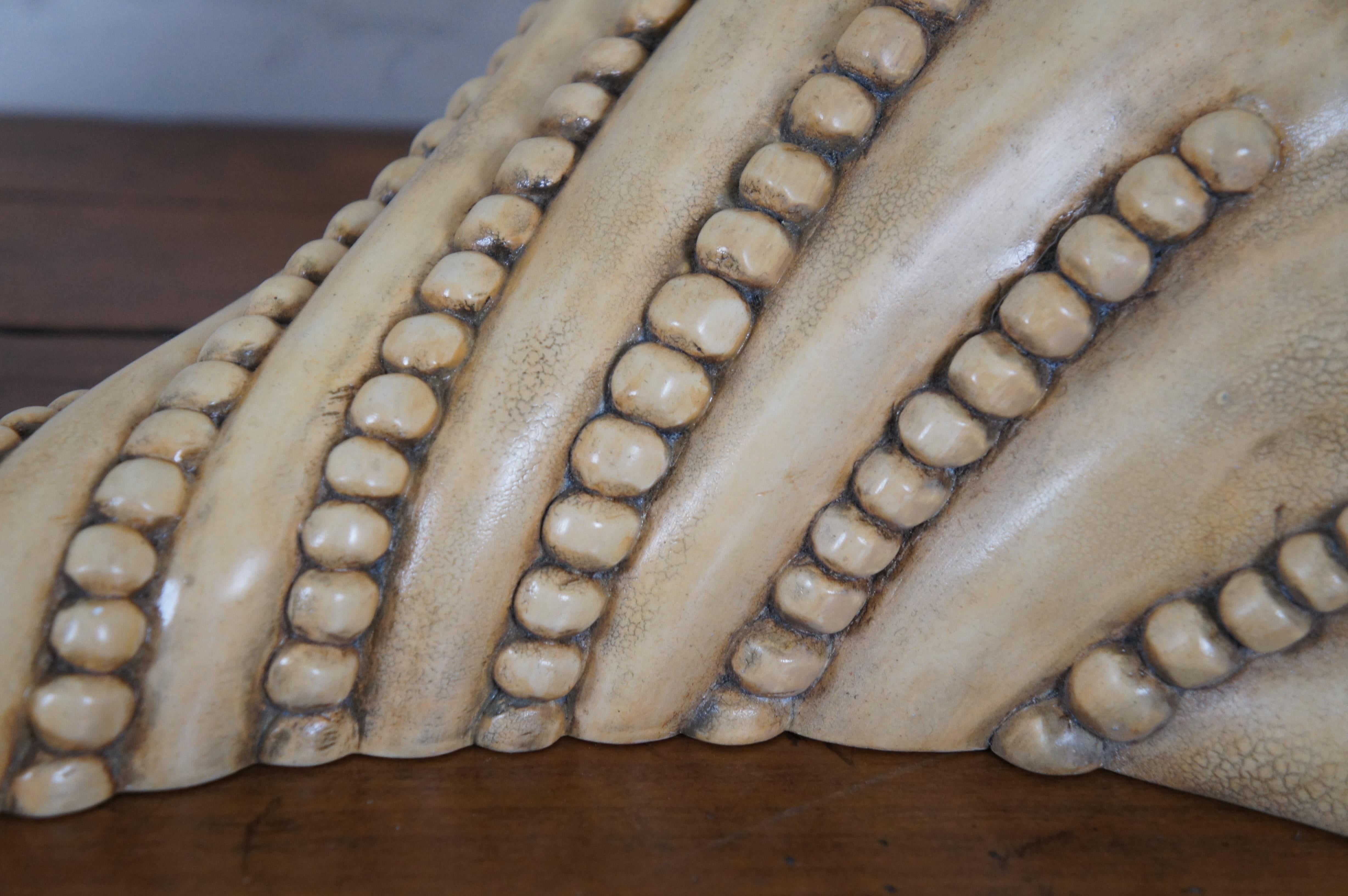 3 Appliques Murales Néoclassiques Coastal Boho Vintage perlées et torsadées 17 pouces en vente 5