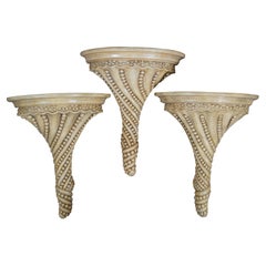 3 apliques de pared vintage neoclásicos de estilo boho costero con cuentas trenzadas de 17