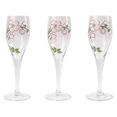 3 Copas de champán francesas Perrier-Jouet Vintage Estilo Art Nouveau Años 60, Francia