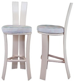 3 Vintage Tropitone Aluminum 1987 Post Modern Bar Stools Boho Chic Floria