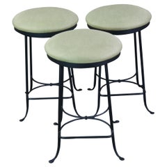 3 tabourets de bar de comptoir pivotants ronds en fer forgé rustique Vintge Hearthstone