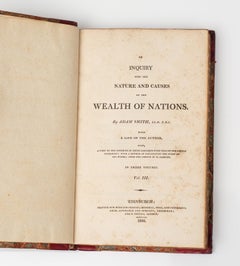 3 vol. Adam Smith, Wealth of Nations. First Edinburgh Edition