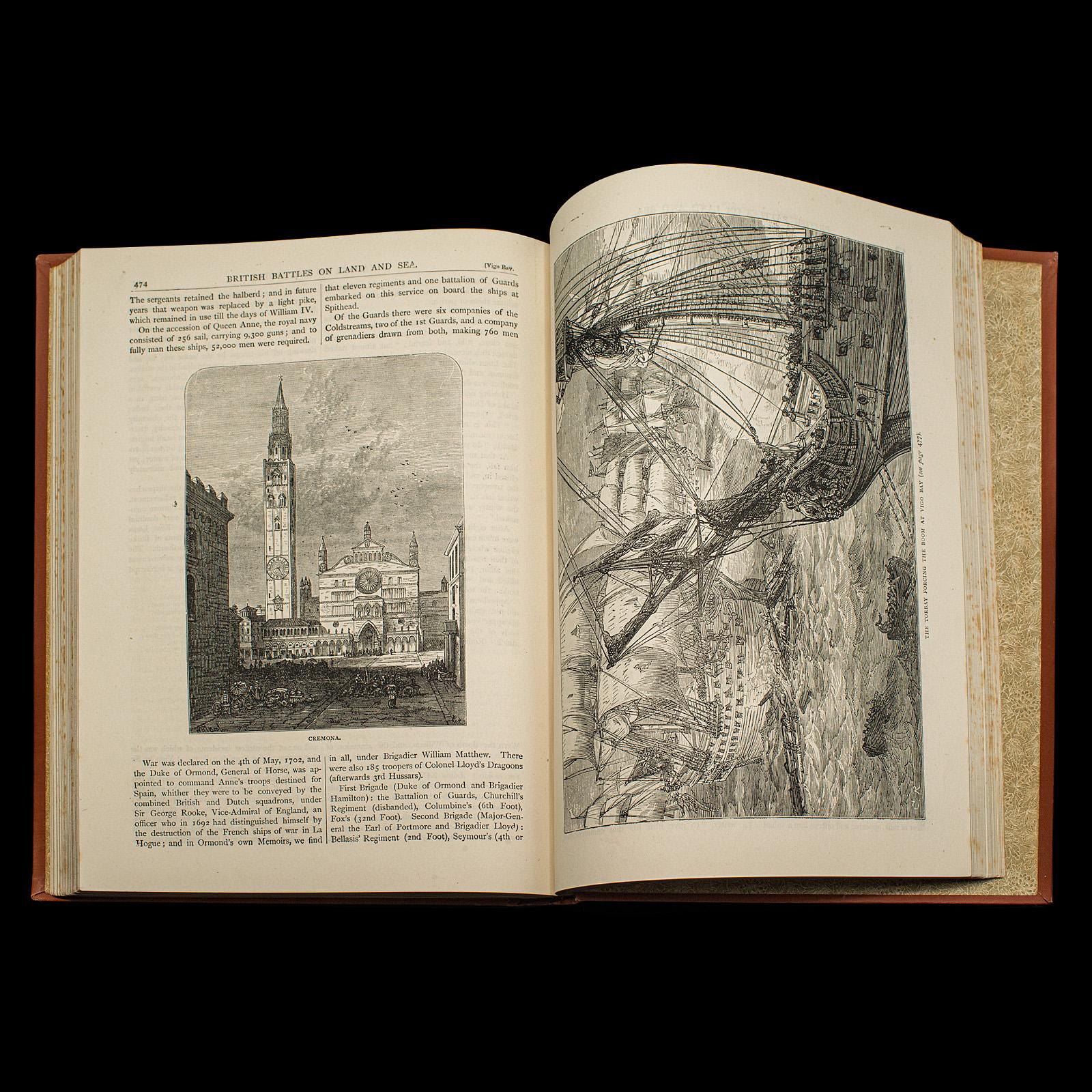 3 Vols Battaglie britanniche di terra e di mare, antico, libro di riferimento militare, C.C. in vendita 3