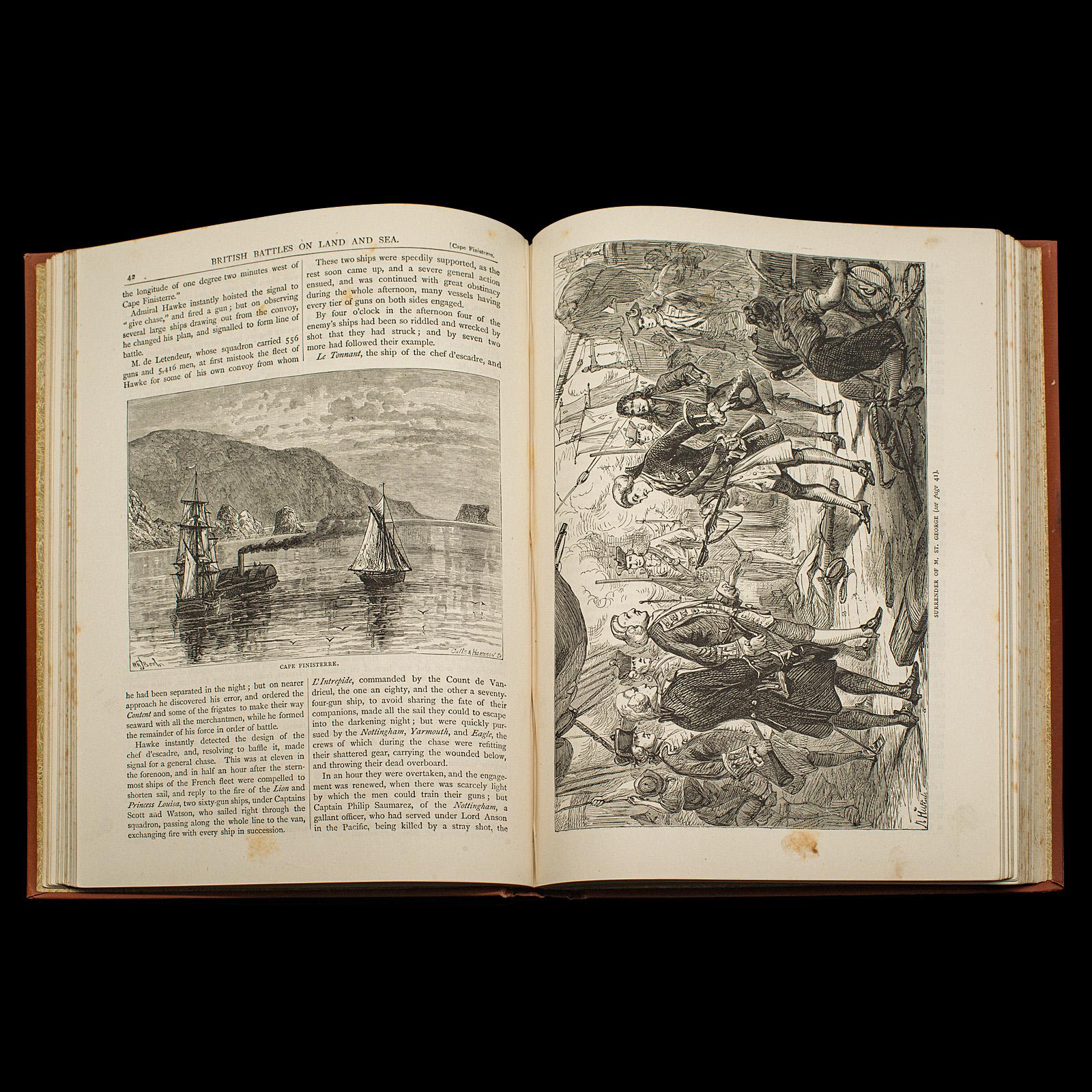 3 Vols Battaglie britanniche di terra e di mare, antico, libro di riferimento militare, C.C. in vendita 4