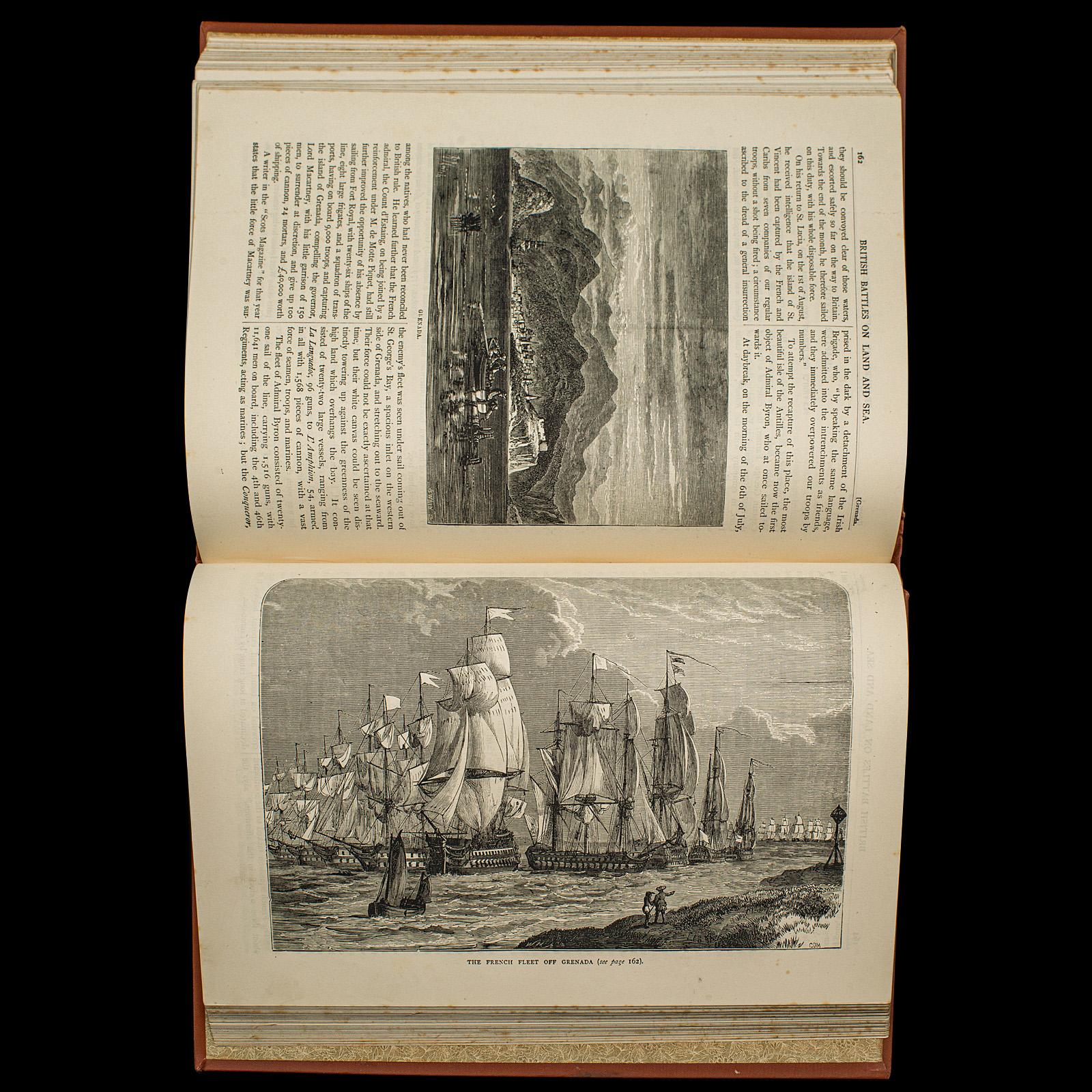 3 Vols Battaglie britanniche di terra e di mare, antico, libro di riferimento militare, C.C. in vendita 5