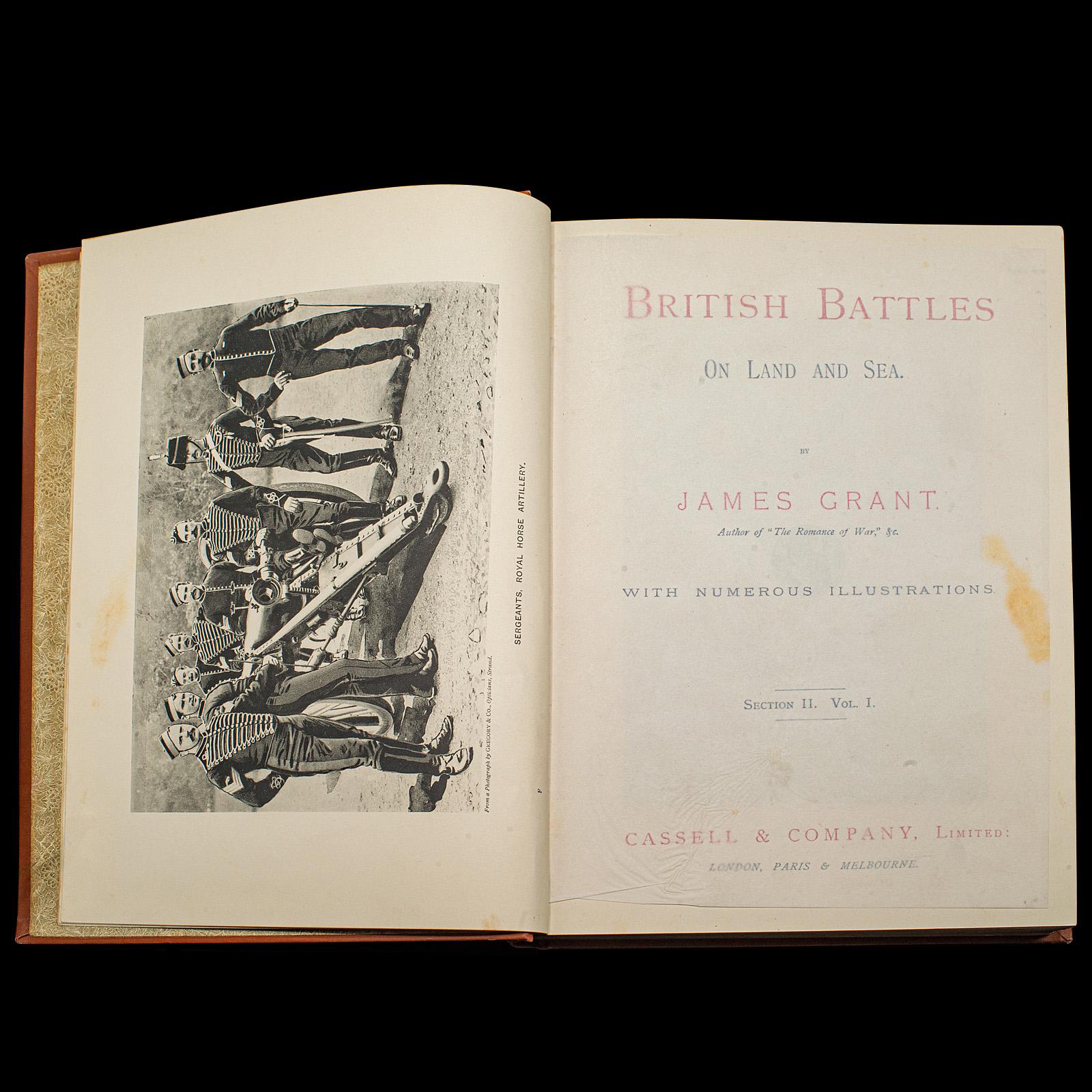 3 Vols Battaglie britanniche di terra e di mare, antico, libro di riferimento militare, C.C. In condizioni buone in vendita a Hele, Devon, GB
