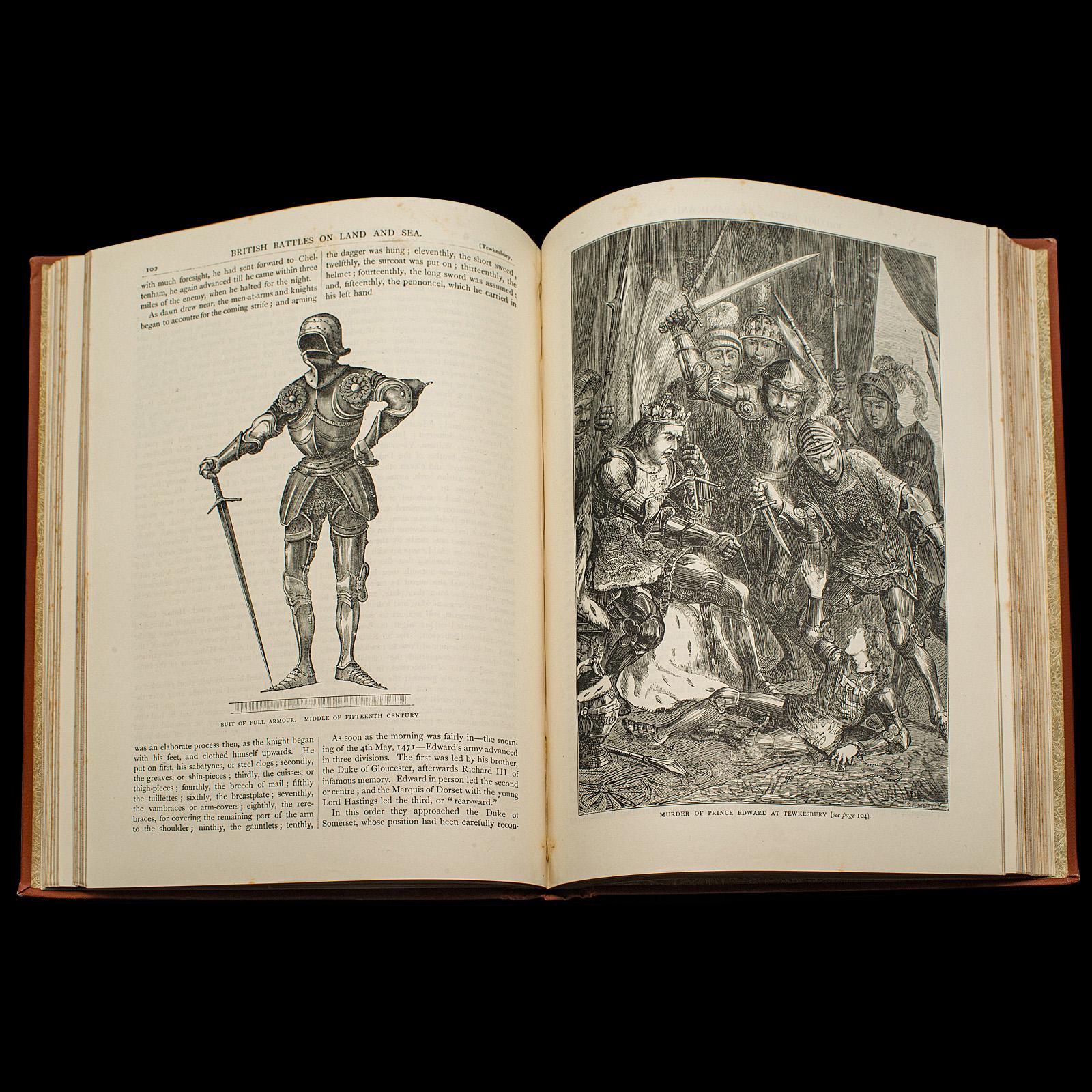 Carta 3 Vols Battaglie britanniche di terra e di mare, antico, libro di riferimento militare, C.C. in vendita