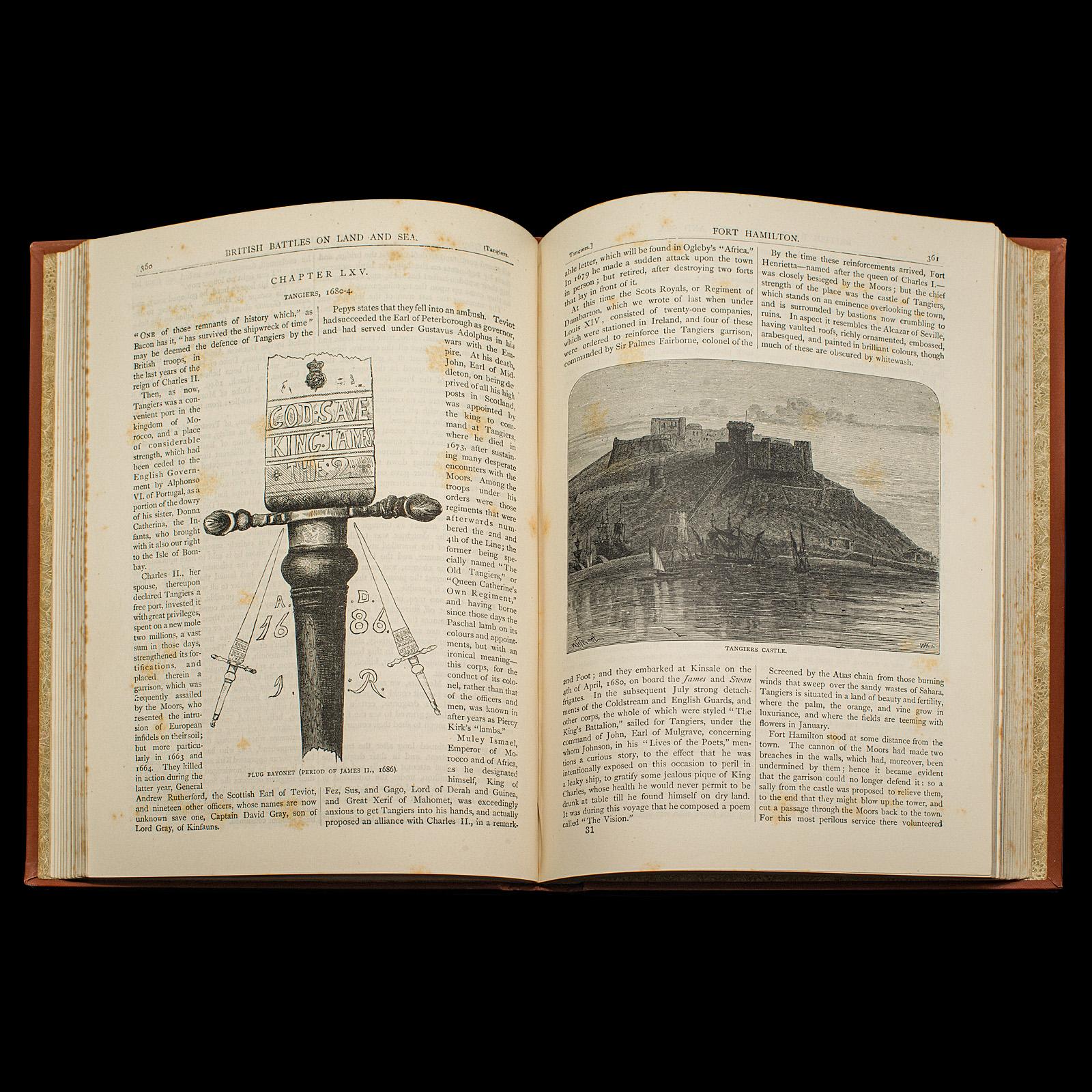 3 Vols Battaglie britanniche di terra e di mare, antico, libro di riferimento militare, C.C. in vendita 2