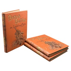 3 Vols Battaglie britanniche di terra e di mare, antico, libro di riferimento militare, C.C.