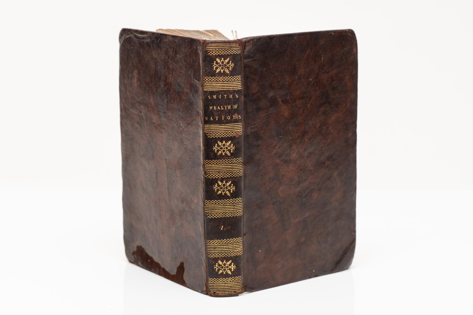 3 Volumes. Adam Smith, The Wealth of Nations. Third Edition. Bound in full brown calf with gilt tooling on the spines. London: Printed for W. Strahan; and T. Cadell, 1805.