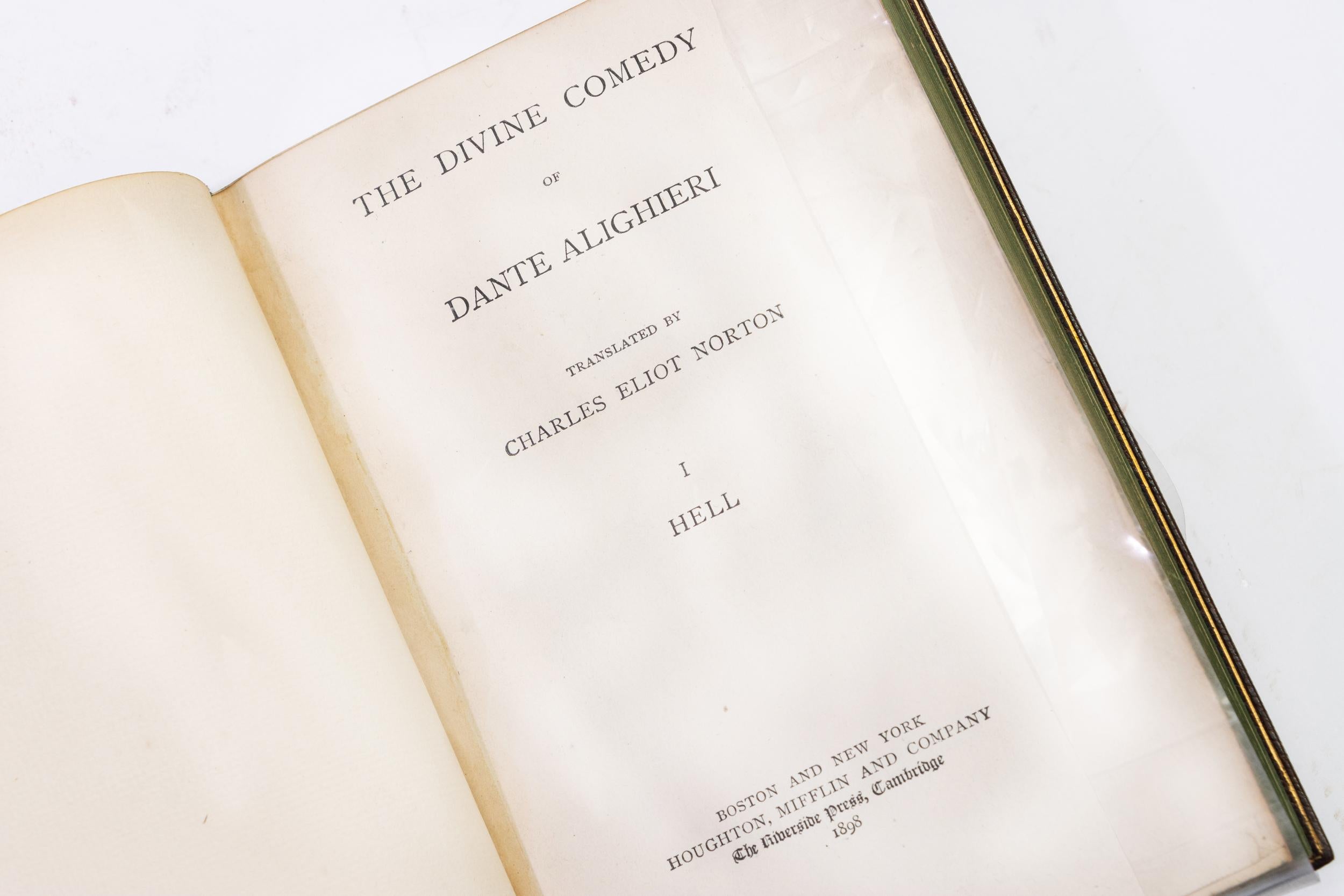19th Century 3 Volumes, Dante Alighieri, The Divine Comedy