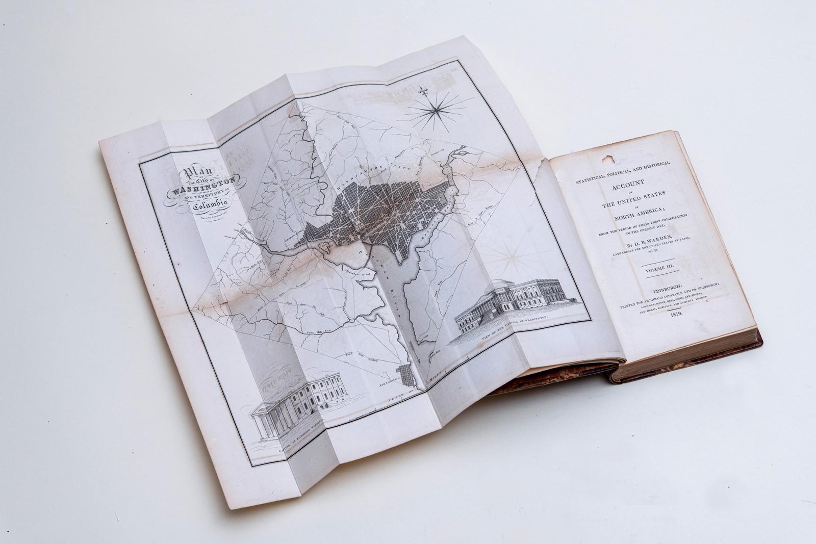 Britannique 3 Volumes. D.B. Warden, Compte rendu statistique, politique et historique des États-Unis en vente