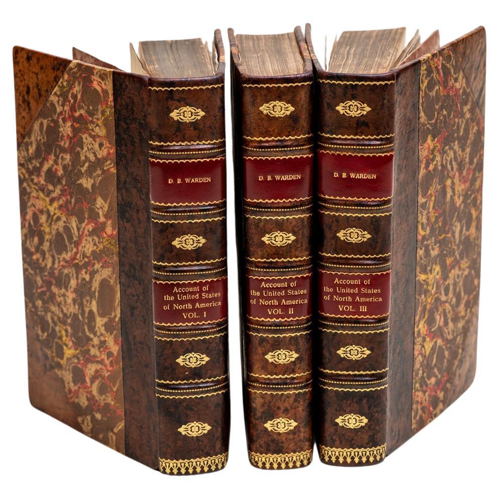 3 Volumes. D.B. Warden, Compte rendu statistique, politique et historique des États-Unis en vente