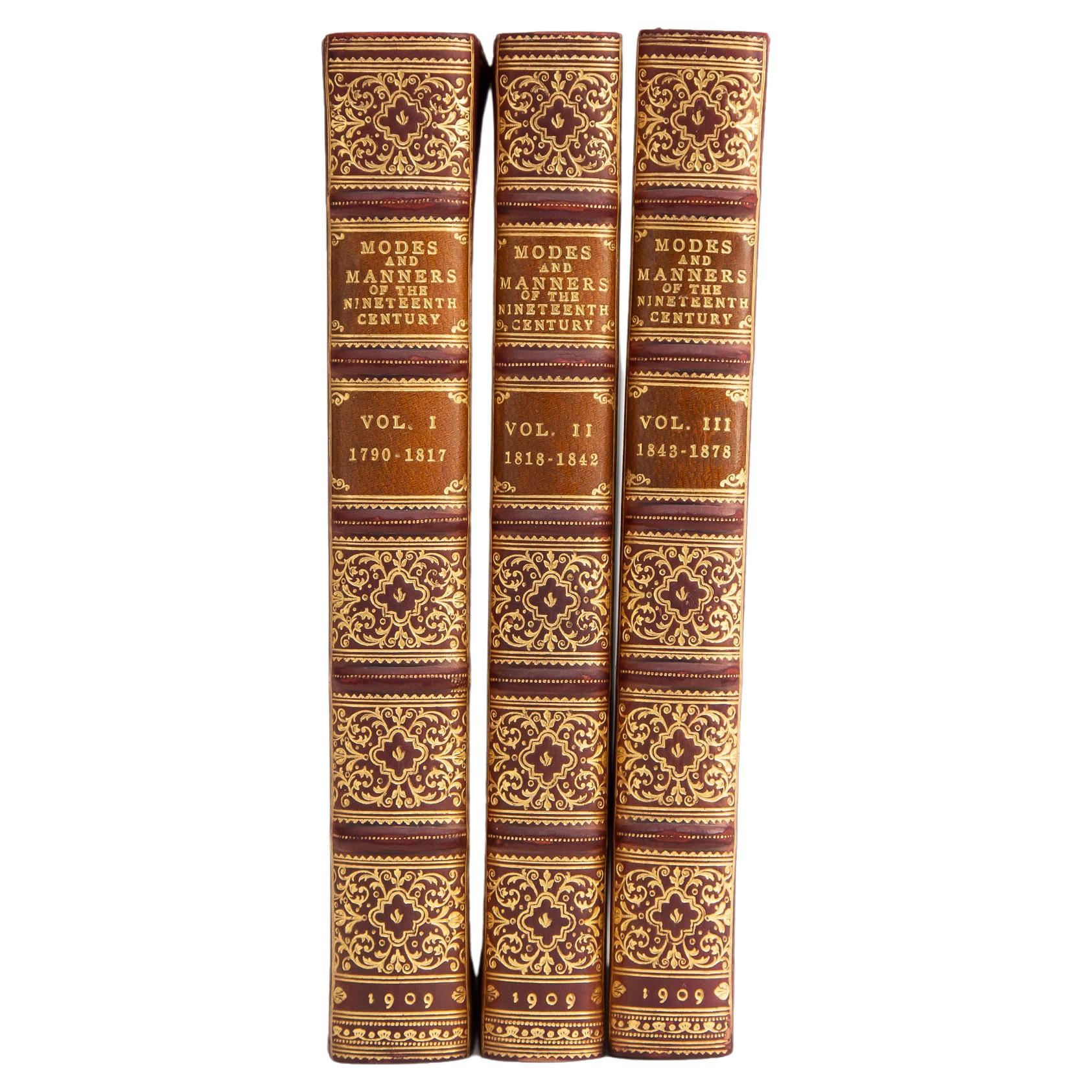 3 Volumes. Dr. Oskar Fischel & Max Boehn, Modes and Manners of the 19th Century For Sale