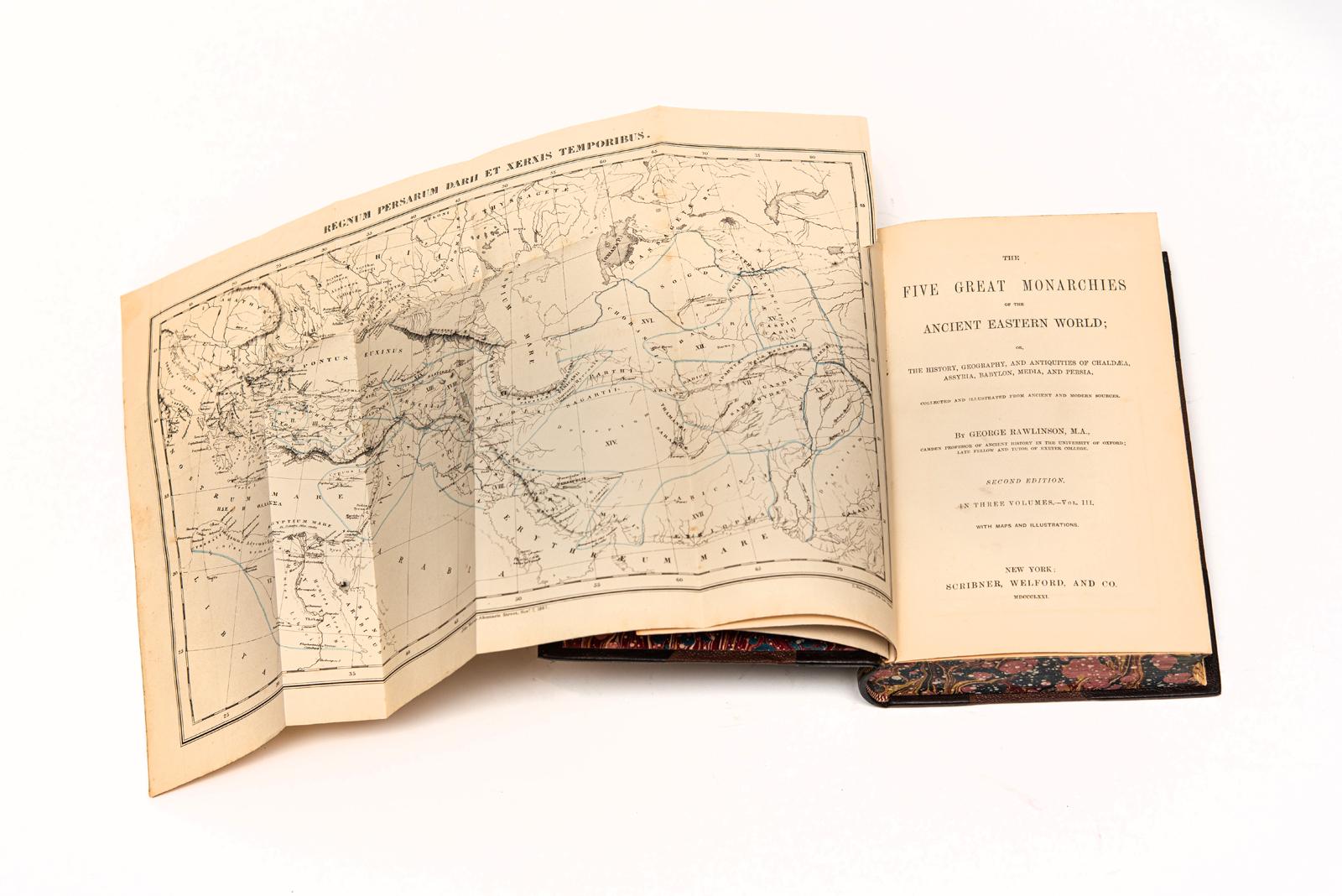3 volúmenes. G. Rawlinson, Las cinco grandes monarquías del antiguo mundo oriental siglo XIX en venta