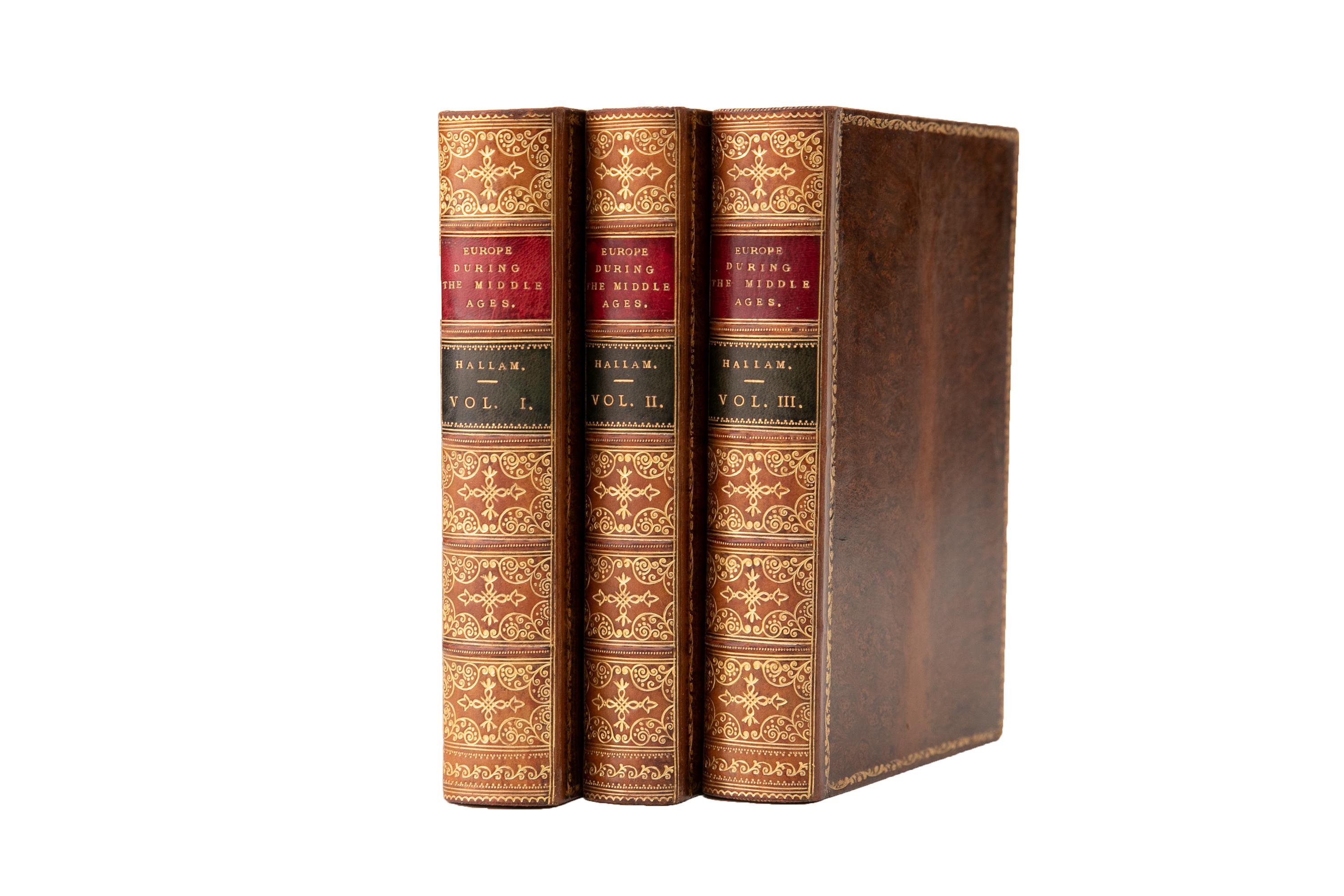 3 Volumes. Henry Hallam, View of the State of Europe During the Middle Ages. In Good Condition For Sale In New York, NY