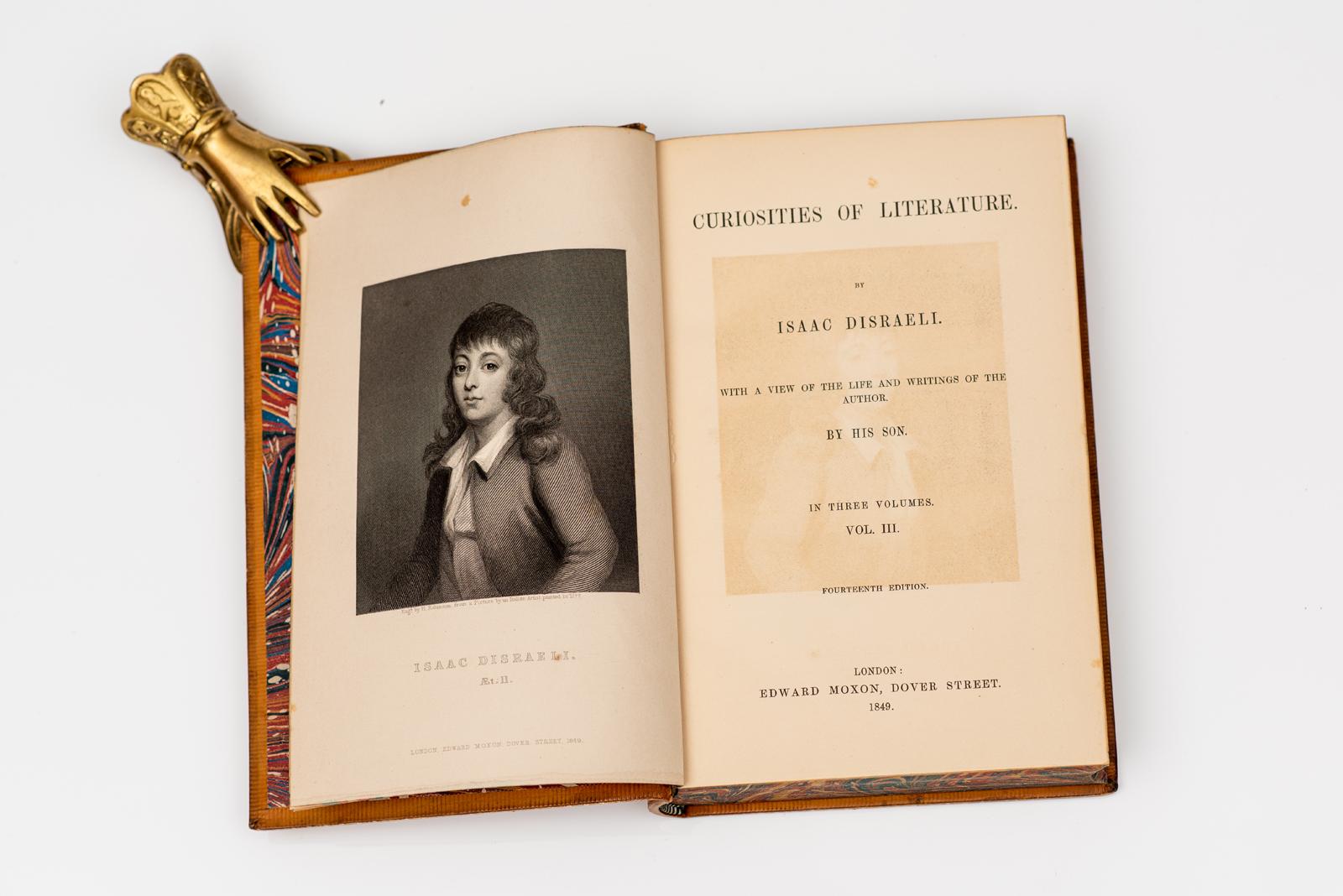 3 volúmenes. Isaac Disraeli. Curiosidades de la Literatura en Bueno estado para la venta en New York, NY