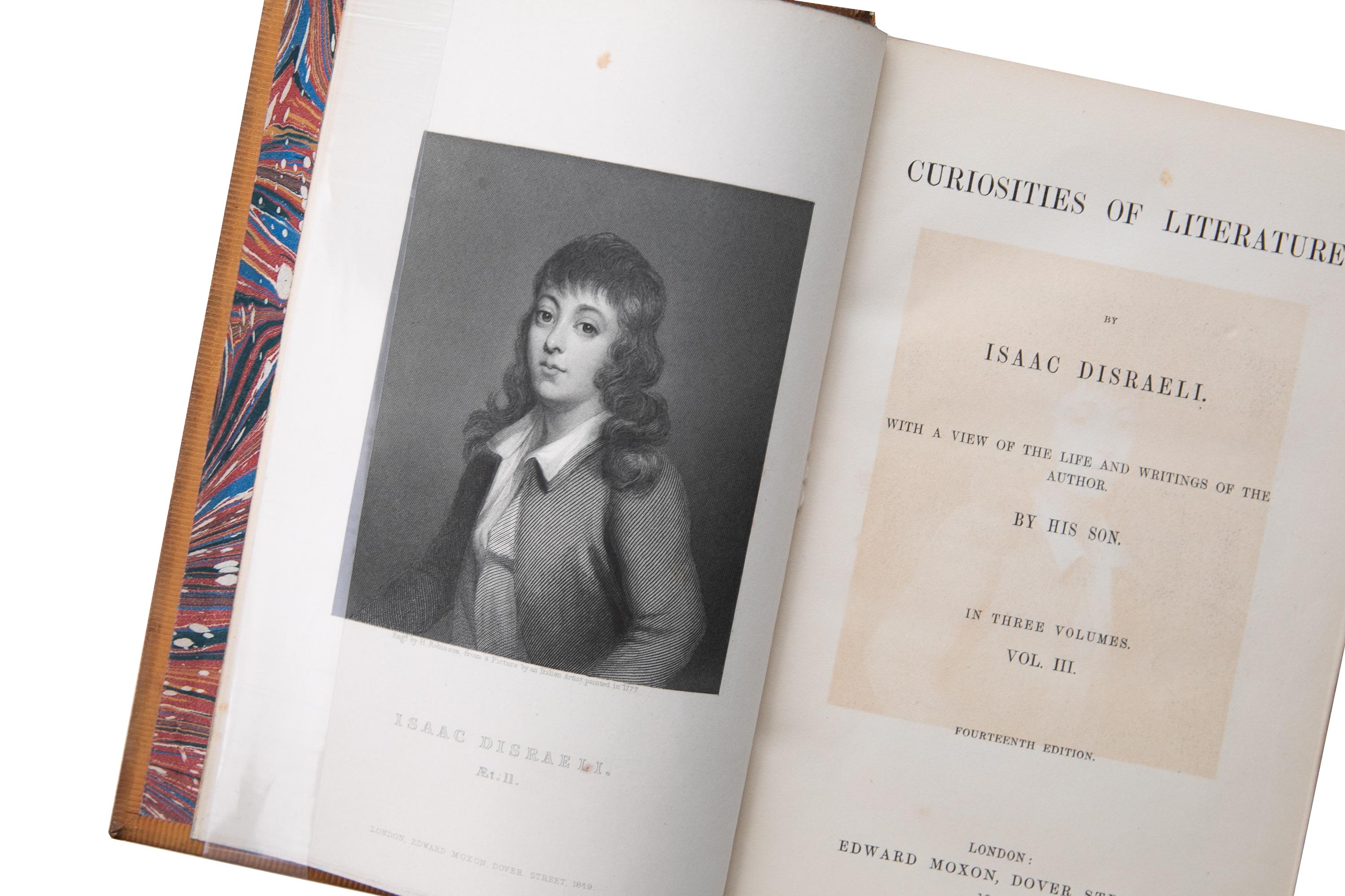 19th Century 3 Volumes. Isaac Disraeli, Curiosities of Literature. For Sale