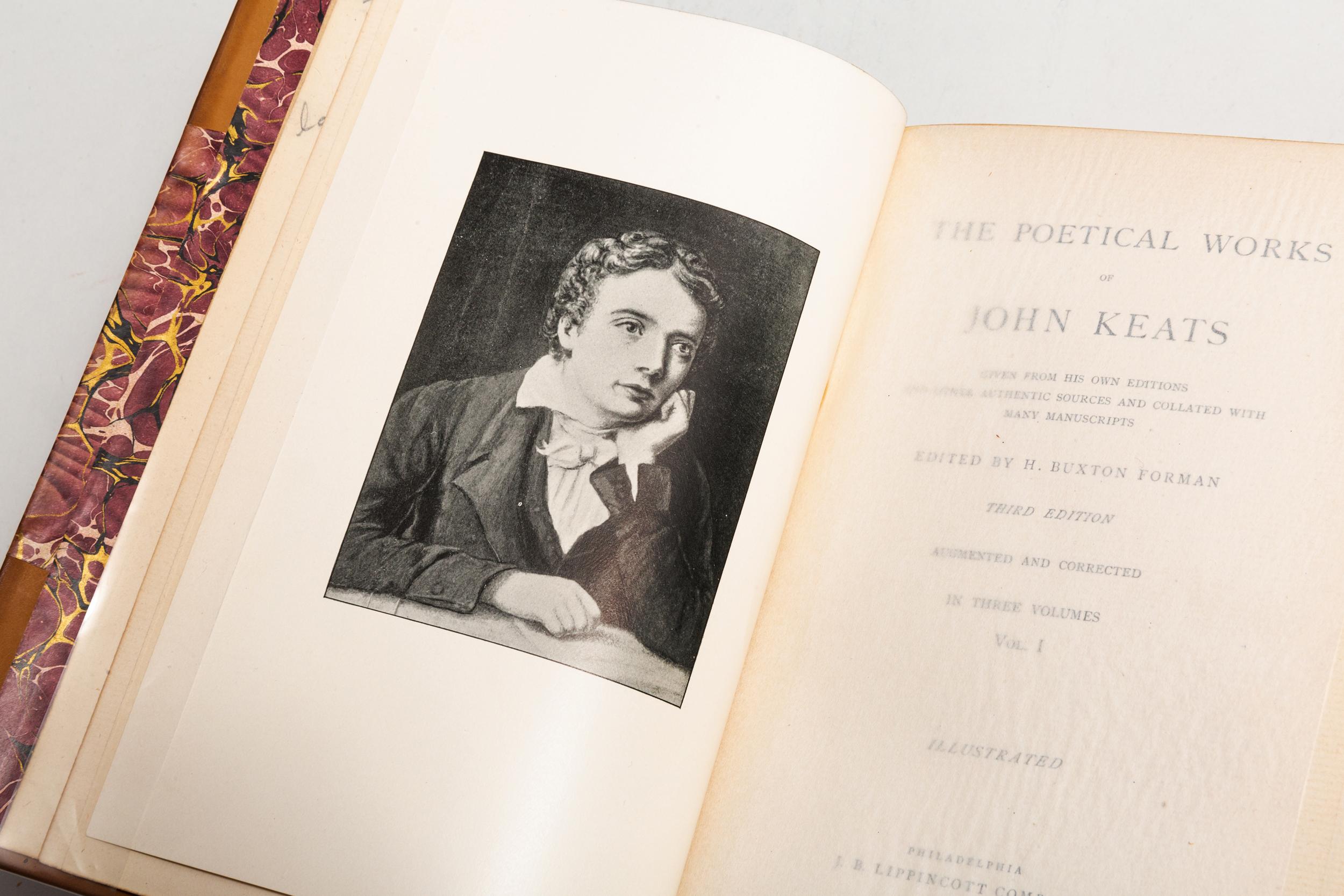 American 3 Volumes, John Keats, the Poetical Works of John Keats