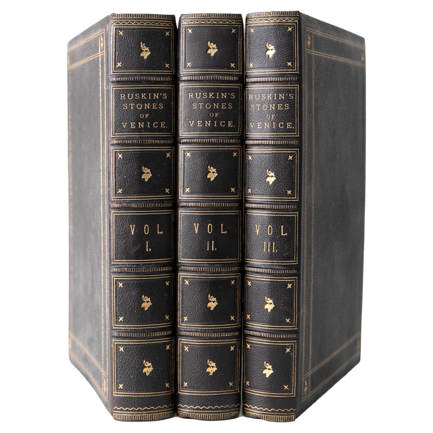 3 Volumes. John Ruskin, The Stones of Venice. For Sale