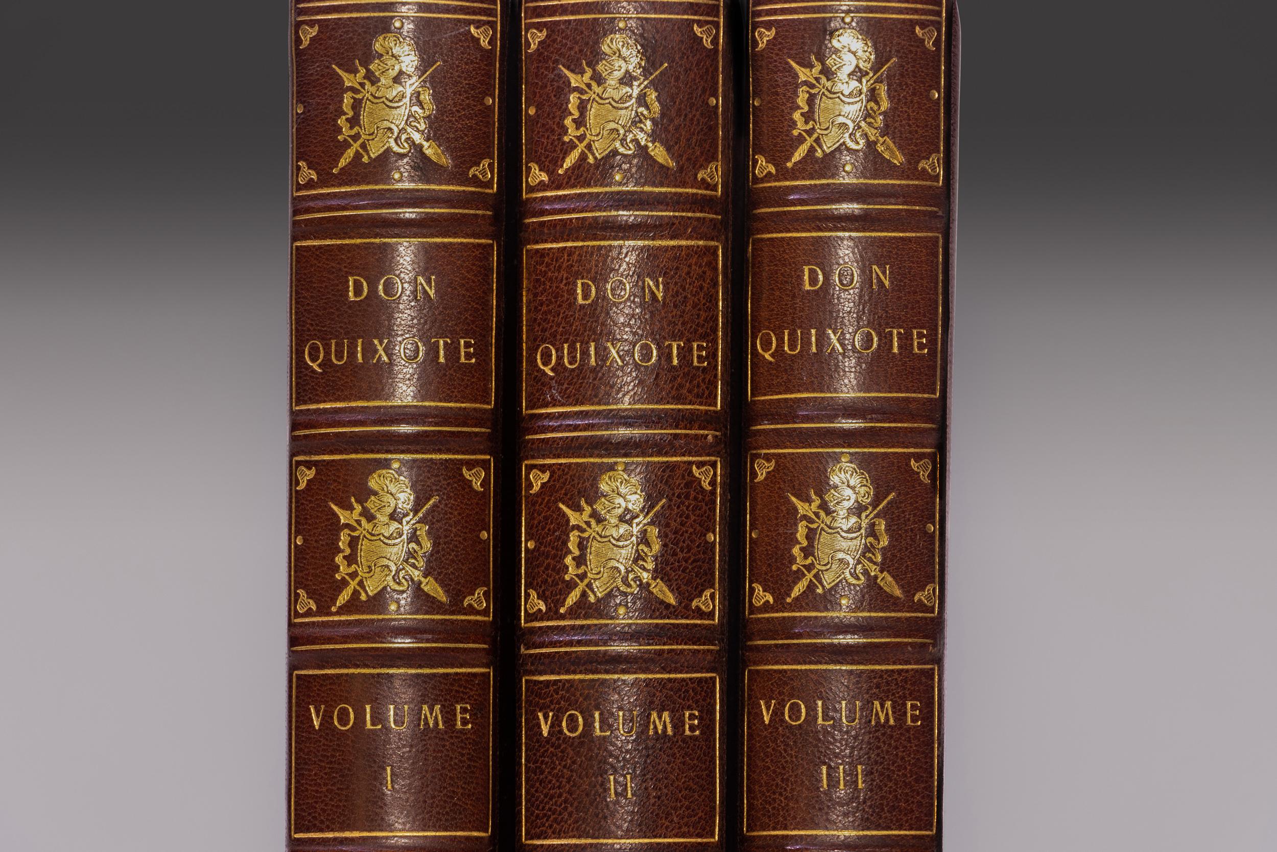 3 Volumes, Miguel De Cervantes, The History of Don Quixote of the Mancha In Good Condition In New York, NY