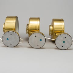 3 Wandleuchten aus Messing von Skelleftea Schweden, 1970
