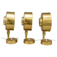 3 Wall Light Brass by Skelleftea Sweden, 1970