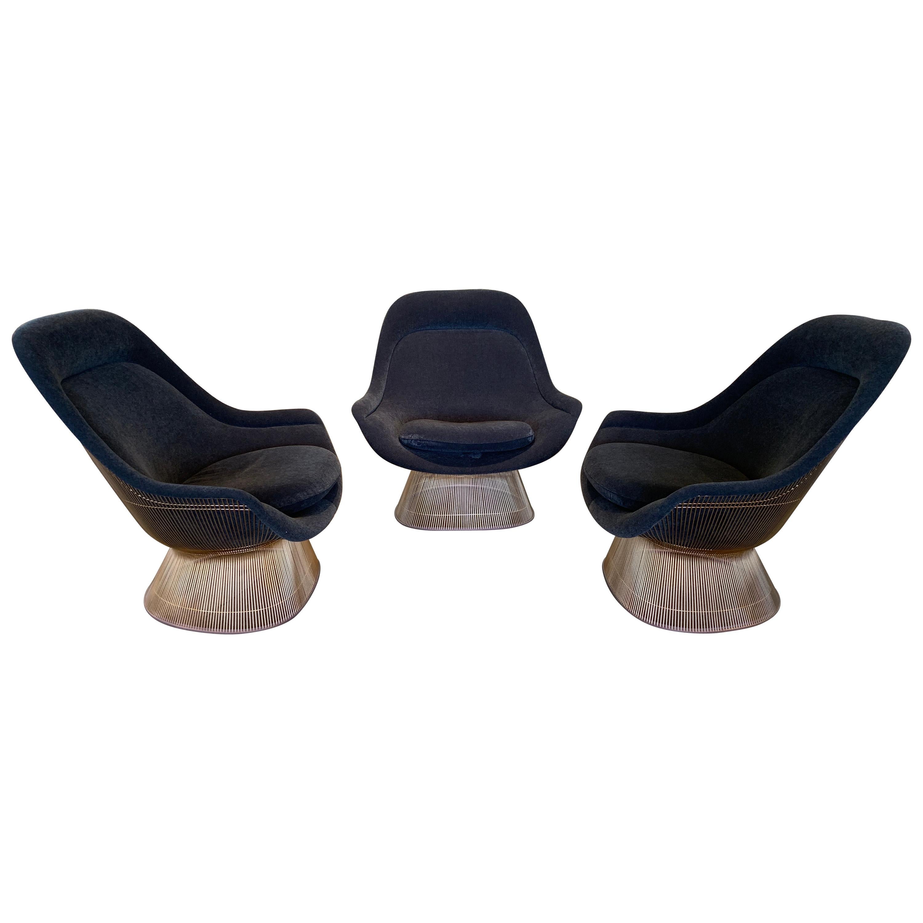 3 Warren Platner for Knoll 18-Karat Gold-Plated Easy Chairs