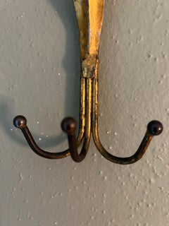 3 Wheat Sheaf Coat Hooks, Italy, 1960's, Hans Kogl style.