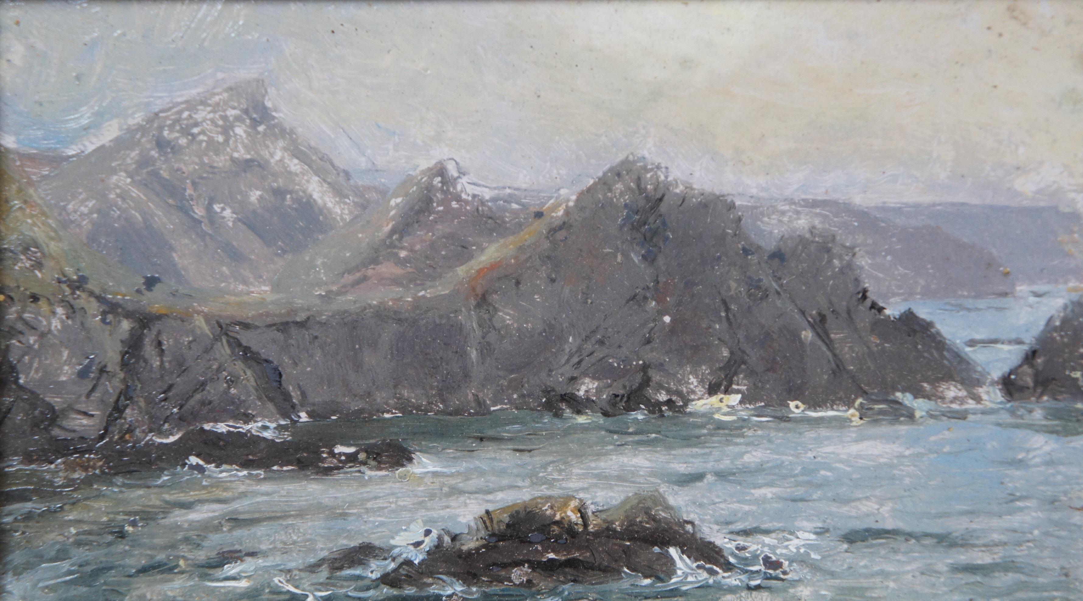 3 William Richards Oil on Board Seascape Paintings Capri Naples Hartland Point For Sale 2