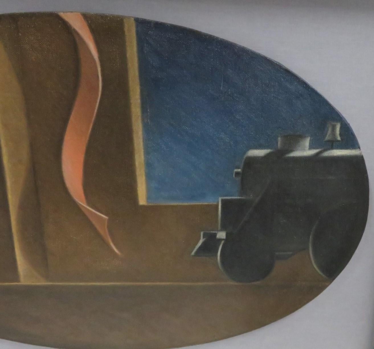 Milieu du XXe siècle 3 Peintures WPA huile sur toile trains de rubans  en vente