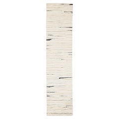 3 X 12 Contemporary Ivory Moroccan Style Handmade Wool Runner