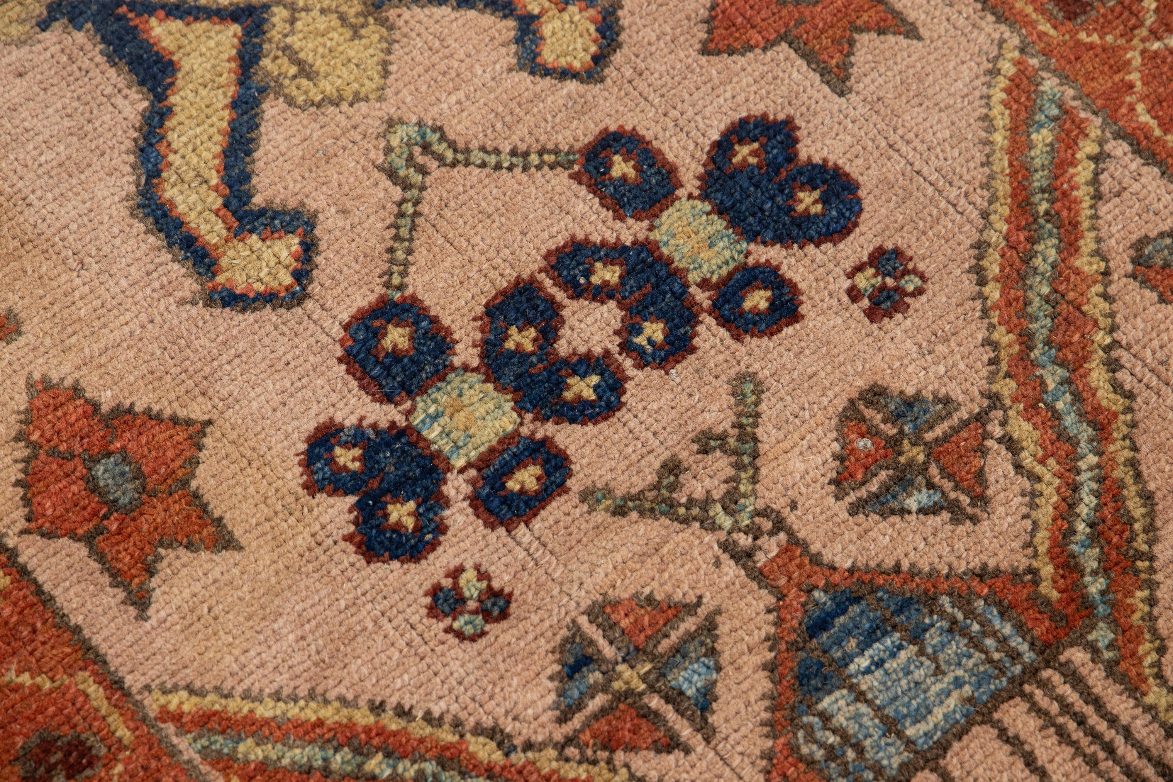 Islamic 3 x 15  Modern Peach Persian Wool Runner Featuring an Allover Design For Sale