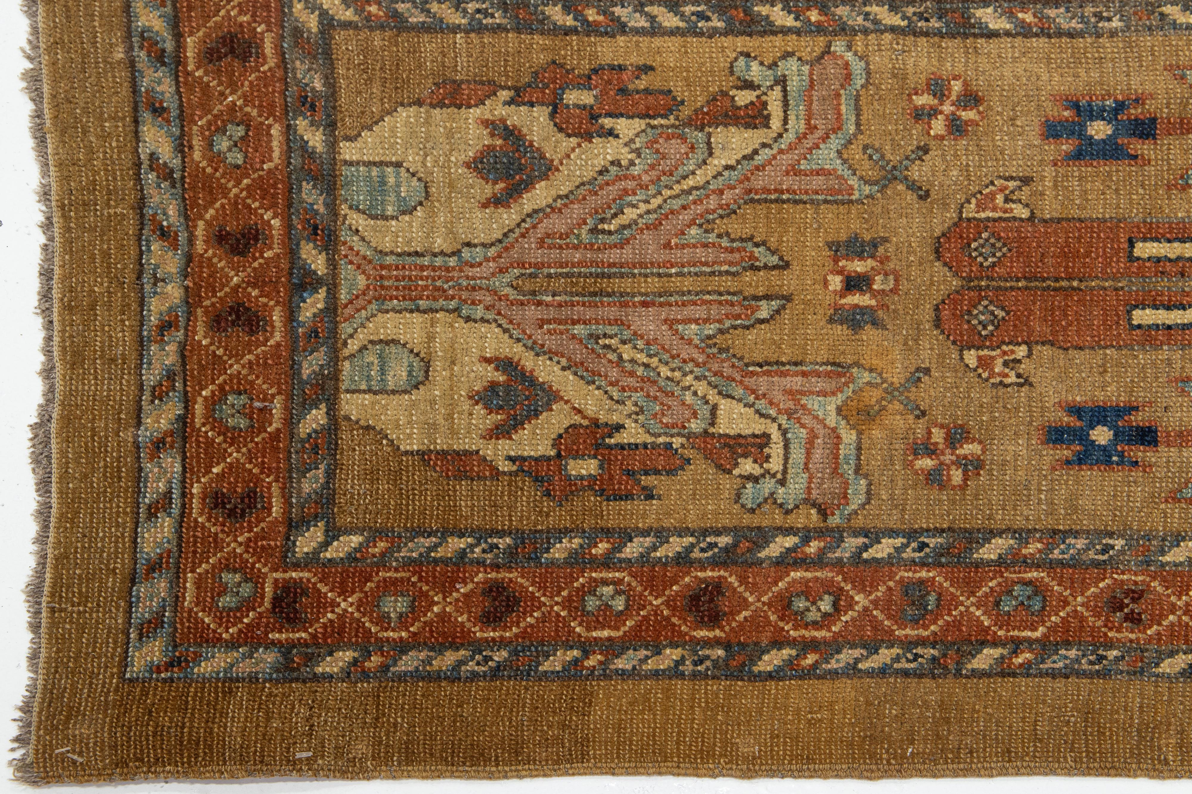 3 x 15 Vintage Bakshaeish Persische Wolle Läufer In Brown Mit Tribal Design (Handgeknüpft) im Angebot