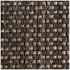 Area Rug, Handwoven Horsehair, Jute + Coffee Leather, Colombian Crin