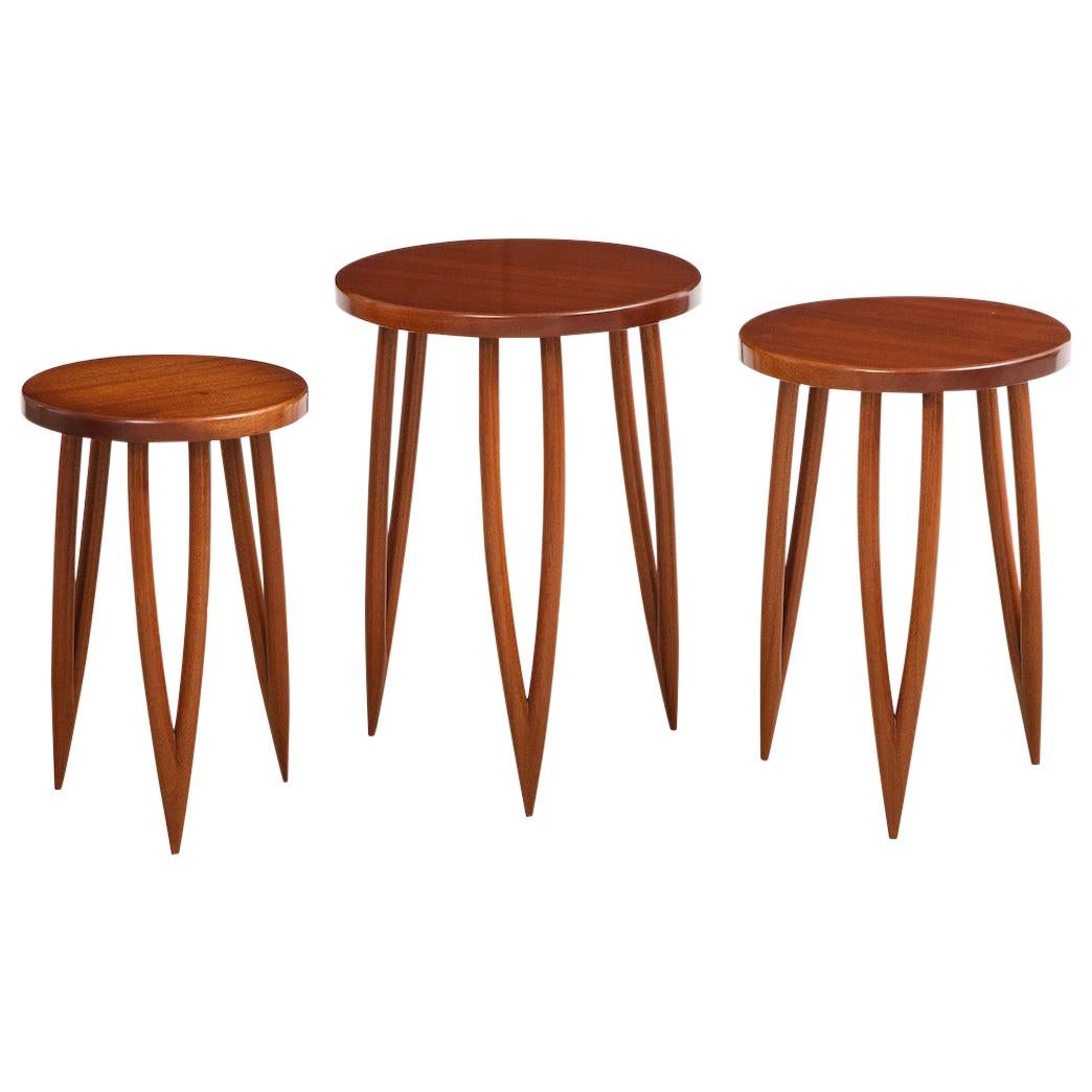 "3 X 3" Contemporary Nesting Tables by Donzella Ltd. For Sale