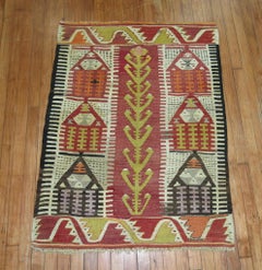 Zabihi Collection Throw Size 20th Century Turkish Prayer Kilim