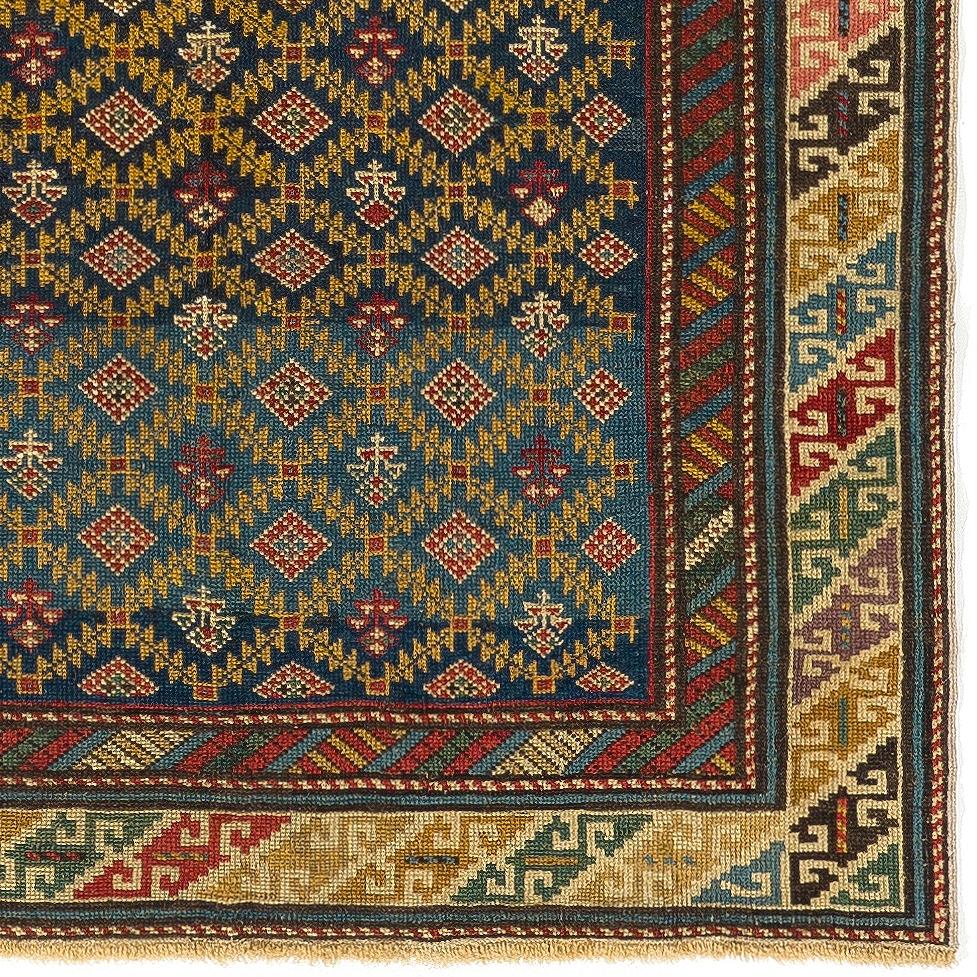 Kazakh 3' x 4'3'' Antique Caucasian Karagashli Shirvan Rug, Ca 1910 en vente