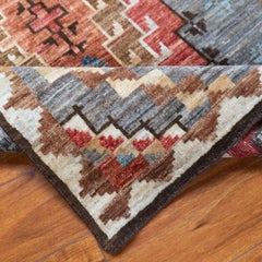 3' x 5' Hand-Knotted Afghan Southwestern Wool Rug – Tribal Geometric Medallion