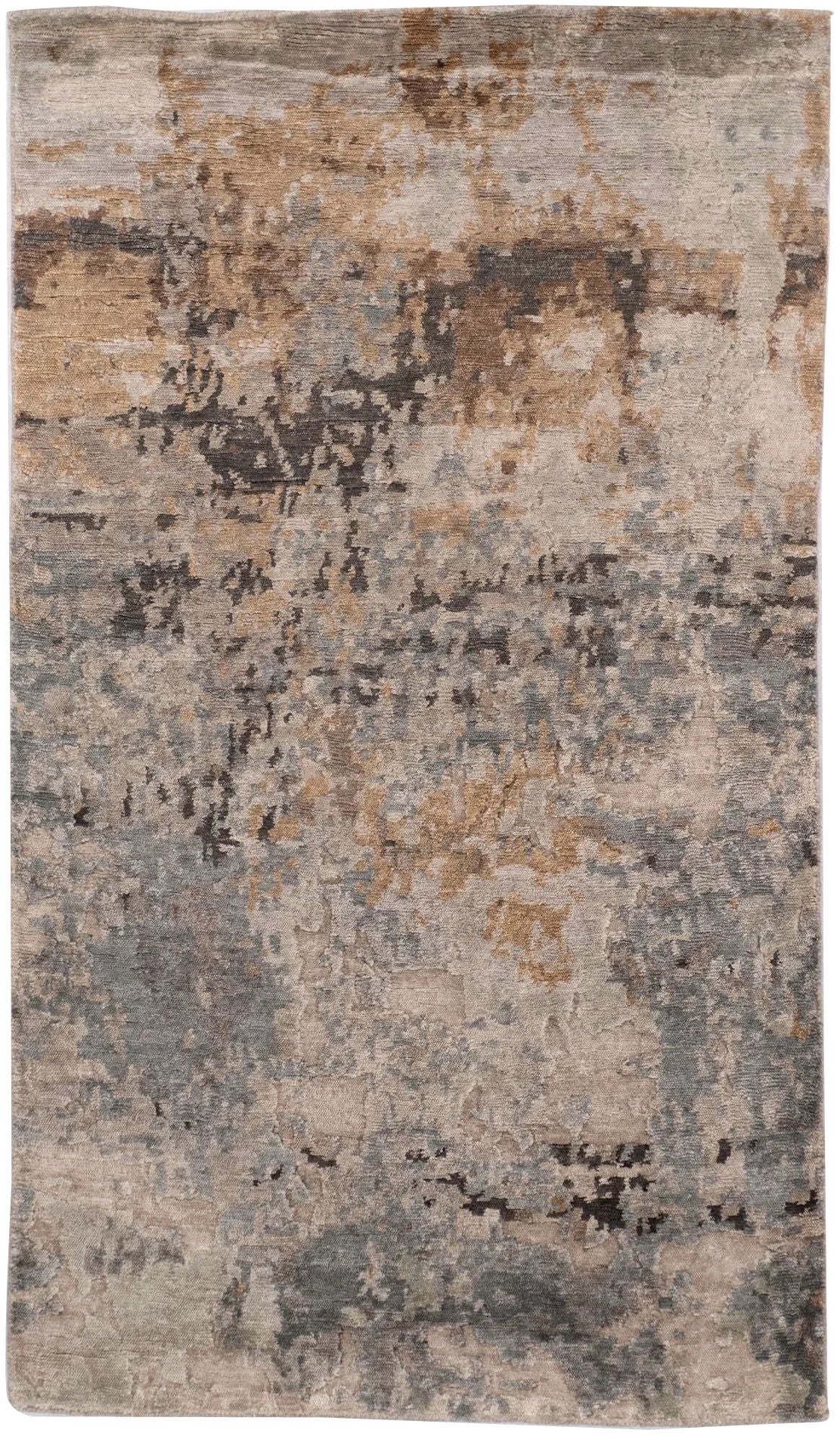 3' x 5' Kiana – handgeknüpfter Teppich aus Bambusseide – moderner, abstrakter Luxus-Teppich