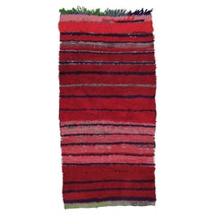 3’ x 6’4” Bou 05 Multicolor, Red Handmade Moroccan Cotton/Wool Boucherouite Rug