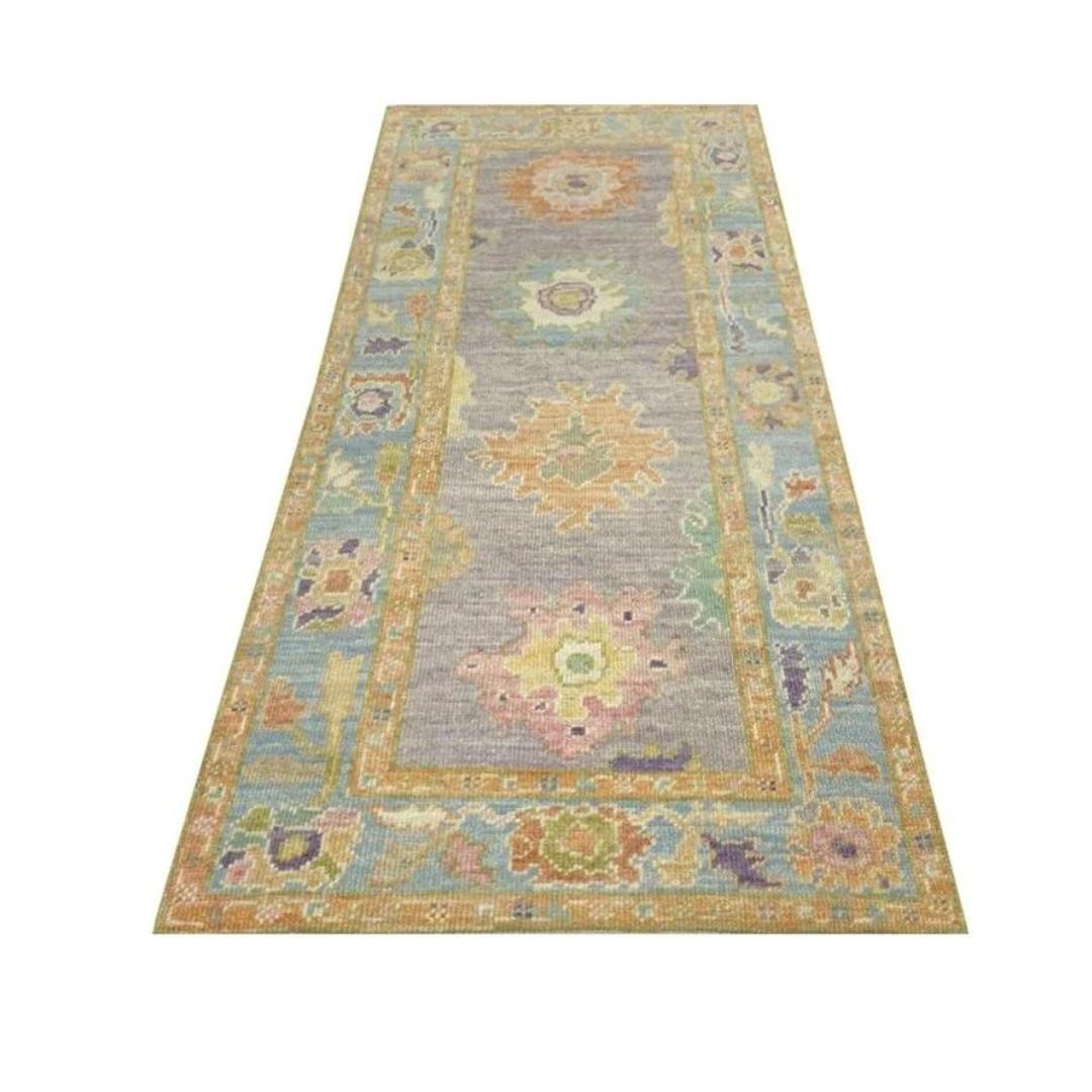 Gorgeous 3' x 7' Turkish Oushak area rug. Very good condition.
Exact Size: 2'10