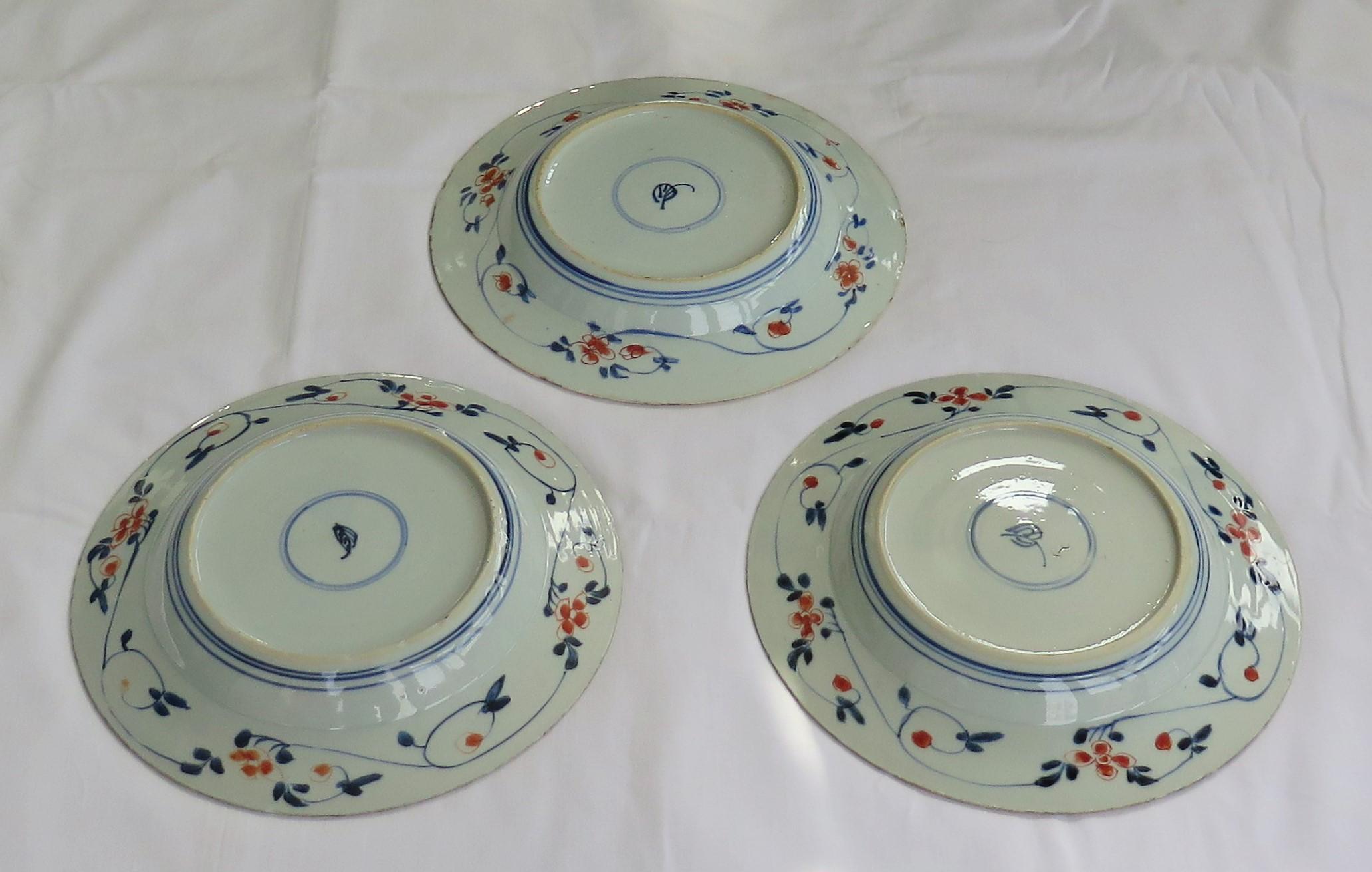  THREE Kangxi Chinese Export Porcelain Plates Artemisia Leaf Mark, Ca 1700  9